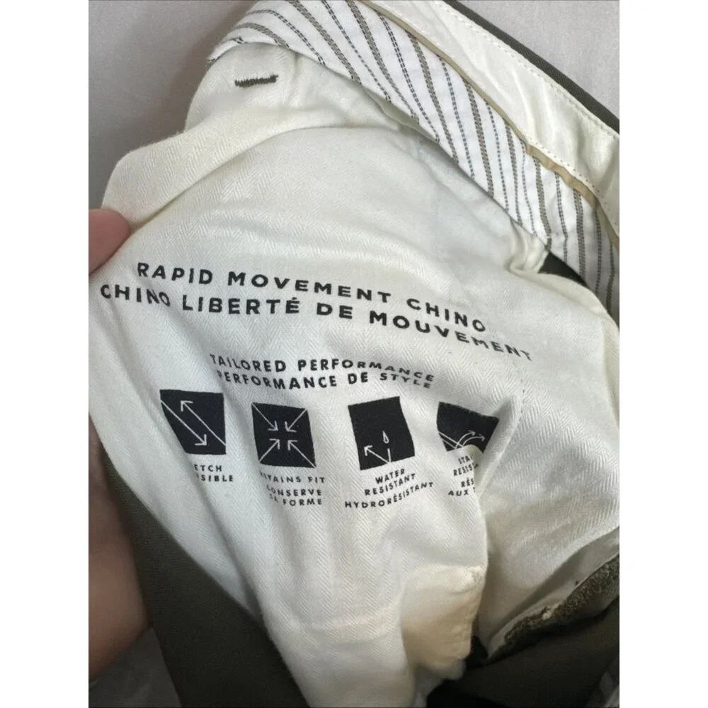 NWT Banana Republic Rapid Movement‎ Chino 35x30 Mason Athletic Tapered Olive